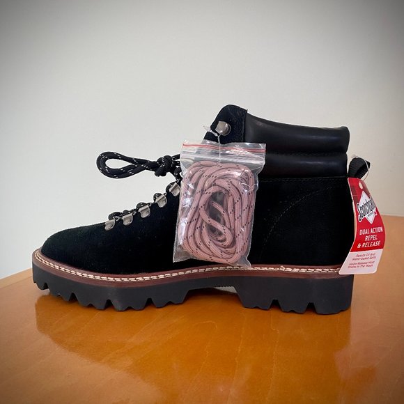 Madewell NWT CityWalk Lug Sole Black Suede Leather Boots 7M - Picture 5 of 14